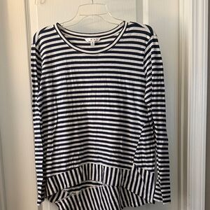 CAbi Navy and White Striped Top